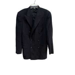 Ermenegildo Zegna Blazer Mens 42R Navy Double Breasted Jacket